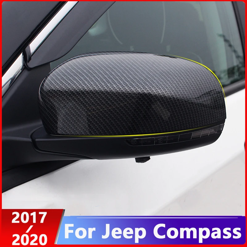ABS Car Rearview Mirror Cover Cap Shell Housing Door Side Wing Mirror Case for Jeep Compass 2017 2018 2019 2020 Accessories