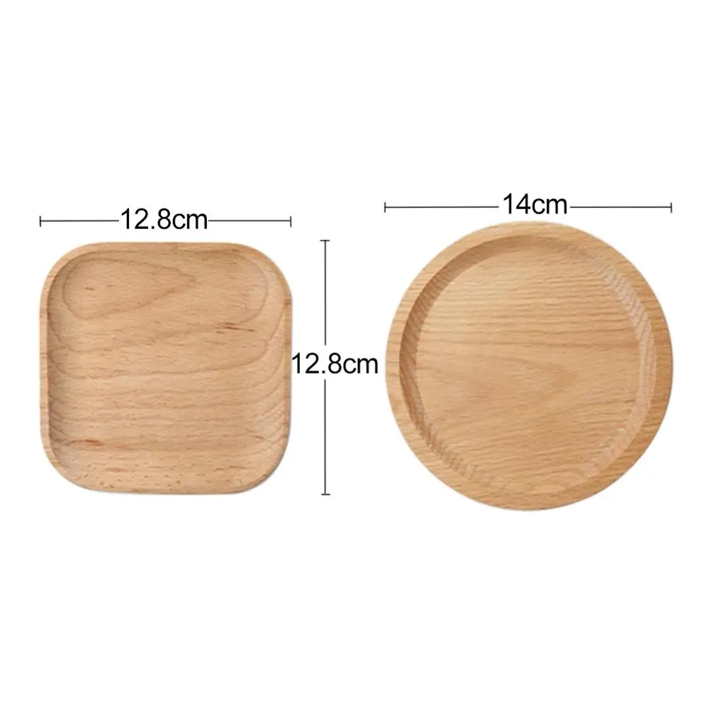 Solid Wood Plate Whole Acacia Fruit Dishes Household Coaster Saucer Tea Tray Dessert Dinner Breakfast Tableware | Дом и сад