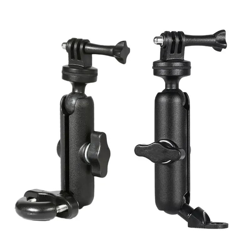 

Motorcycle Bike Camera Holder Handlebar Rearview Mirror Mount Bracket 1/4 Metal Stand for Go-Pro Hero8/7/6/5/4/3+ Action Cameras