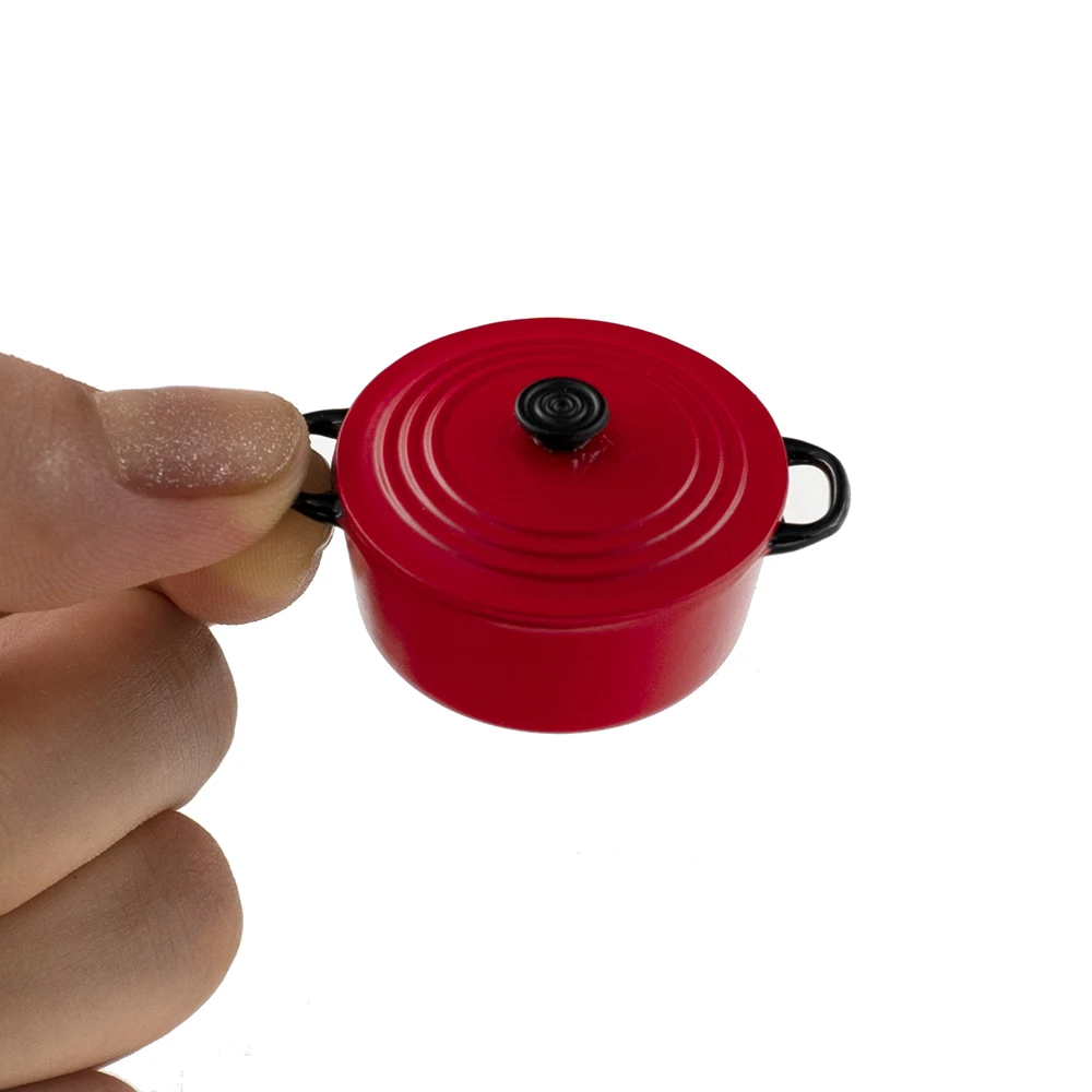 

1Pcs 1/12 Doll House Miniature Metal Soup Pot Simulation Kitchenware Model Toys for Mini Decoration Dollhouse Accessories