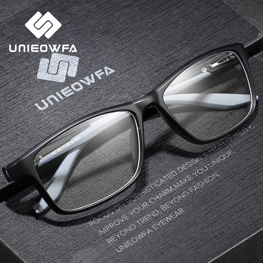 Оптическая оправа для очков мужчин прозрачная близорукости матовая черная TR90 |