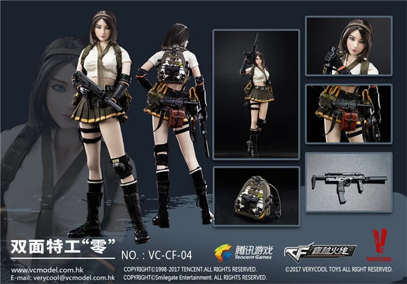 

VC-CF-04 1/6 Scale Cross Fire Double Agent ZERO Figure collection Full Set Model Toy Doll For Fans Gifts In Stock