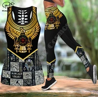 horus egyptian pharaoh anubis ancient egypt tattoo retro 3dprint sexy hollow out top women vest yoga suits fitness leggings a1