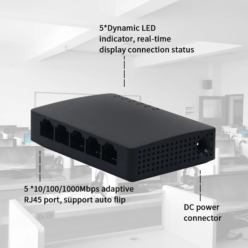 JSMAX JSSG105 Ethernet Switch 5 Gigabit Port Desktop 10/100/1000Mbps RJ45 Soho | Network Switches