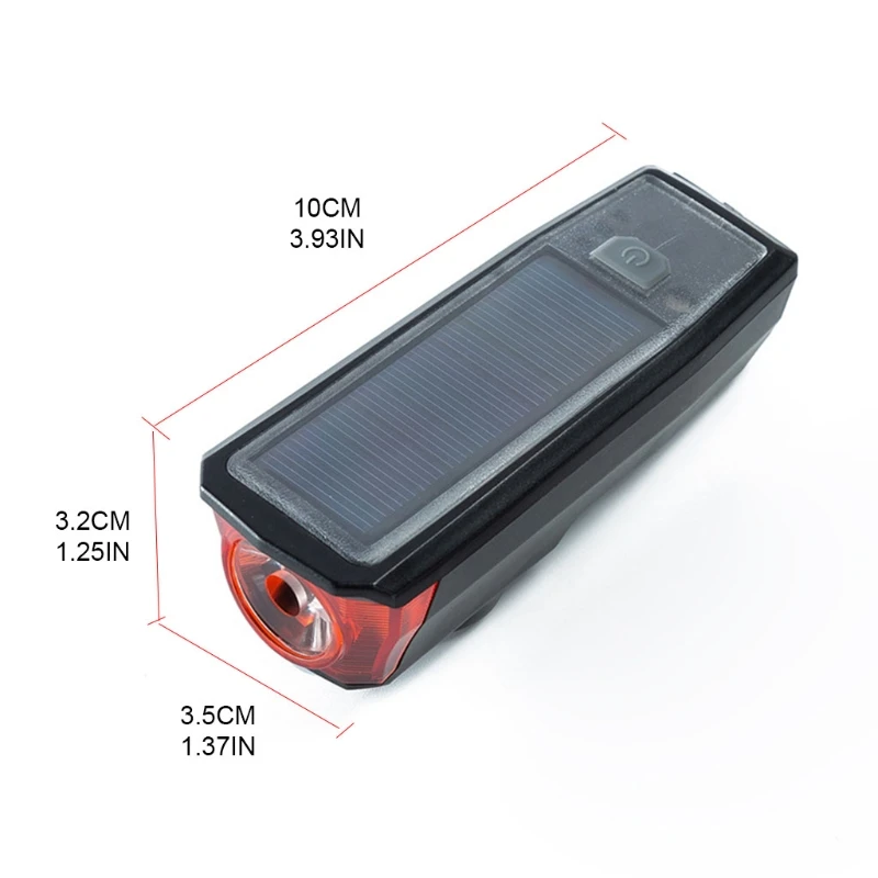 Звуковой сигнал на солнечных батареях USB Перезаряжаемые 4 режима велосипедный