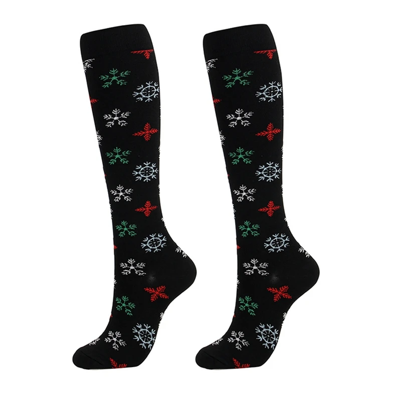 

Compression Sports Socks Women Men Knee High/Long Printed Nylon Hosiery Footwear Stocking 2021