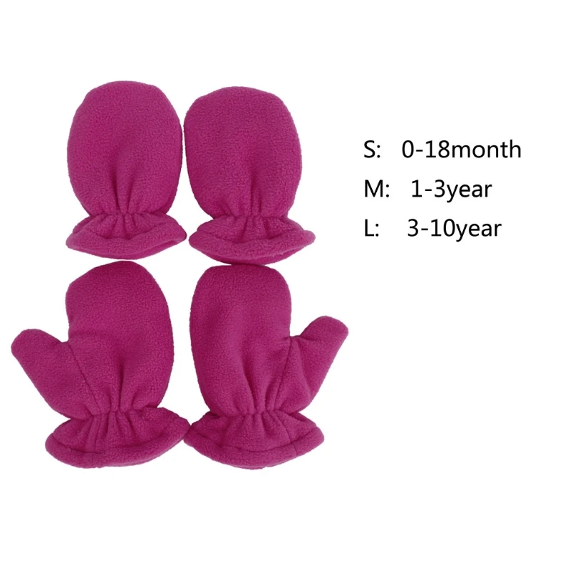 

23GD Baby Gloves Winter Warm Plus Velvet Mittens Children Kids Lined Fleece Gloves