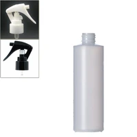 250ml empty plastic soft bottle natural colored hdpe cylinder round with blackwhite trigger sprayers