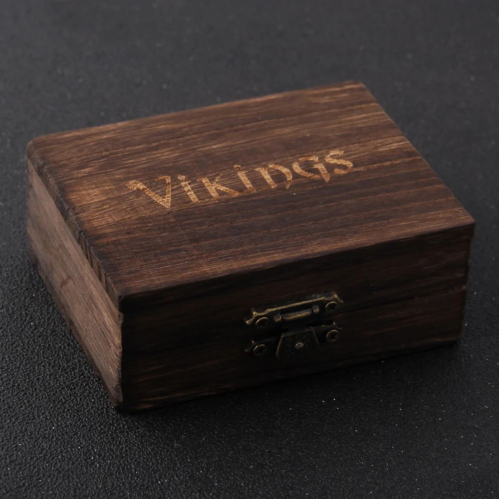 

New Arrival Iron color Vikings Bangle with wooden box as gift style 2