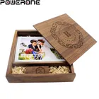 POWERONE бесплатно логотип грецкий орех фото уникальный Альбом дерево usb + коробка карта памяти Флешка 4 ГБ 8 ГБ 16 ГБ 32 ГБ 64 ГБ 170*170*35 мм)