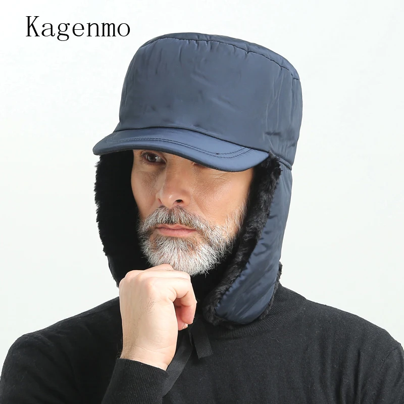 

Kagenmo Winter Outdoor Keep Warm Sports Hat Ear Protection Thick Fur Lock Warm Male Winter Sun Hat Sunscreen Windproof