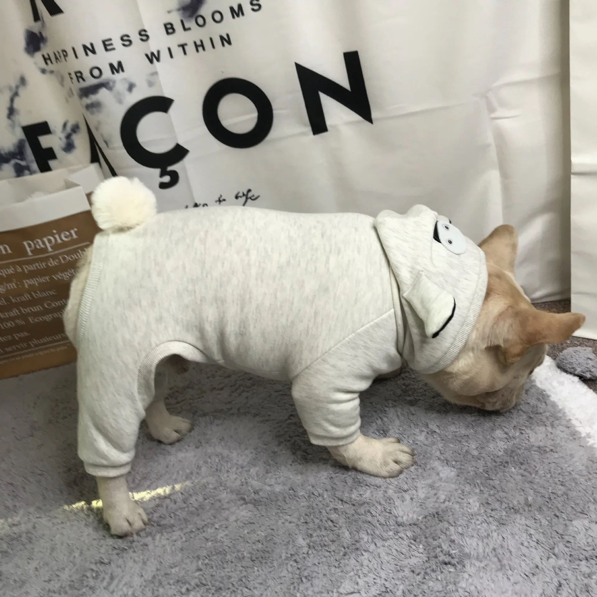 Осенне-зимняя хлопковая одежда для домашних животных маленьких собак комбинезон