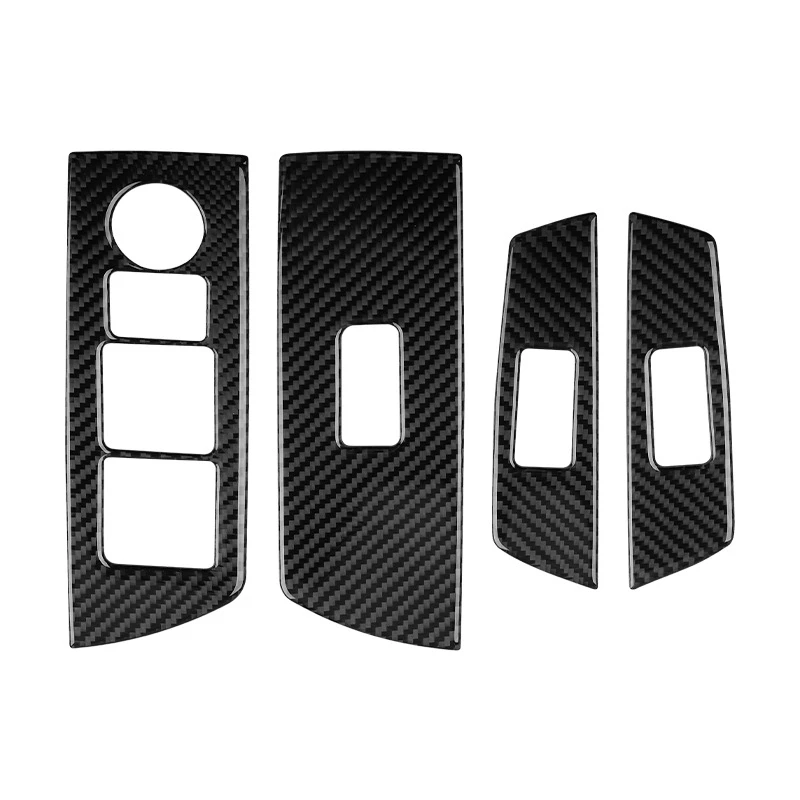 Car Carbon Fiber Window Glass Lift Button Trim Switch Cover Door Armrest Panel Sticker for Mazda CX-9 2016-2020 | Автомобили и