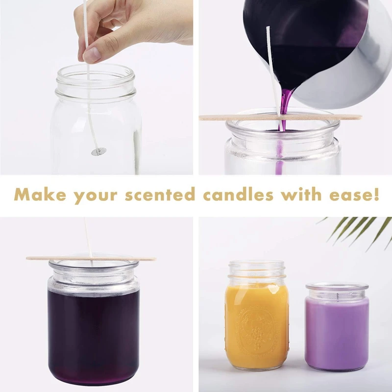 

4 Set Stainless Steel Double Boiler Long Handle Wax Melting Pot, Pitcher & Mixing Spoon Candle Soap Making, DIY Scented Candle H