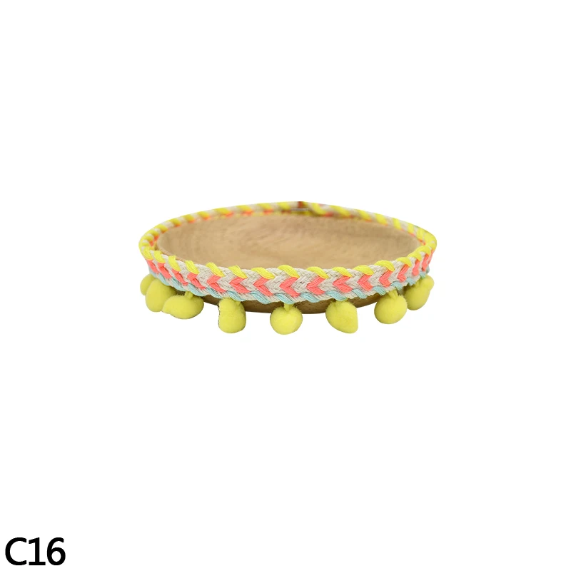 C16-3yards Lace Fabric 3Yards 1.3cm Tassel Ball Fringe Ribbons DIY Material Apparel Sewing Accessories Pompom Trim Pom Pom Home Decorations - Цвет: C16-3yards
