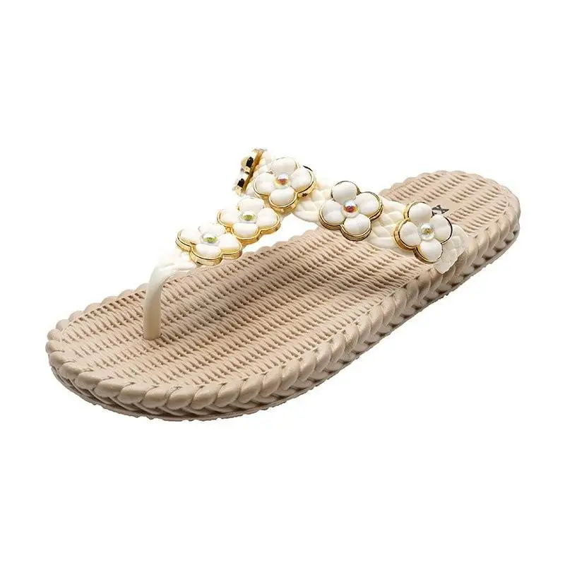 

Flip-flops spring and summer sandals and slippers flat non-slip beach ladies fashion flowers women new sandals