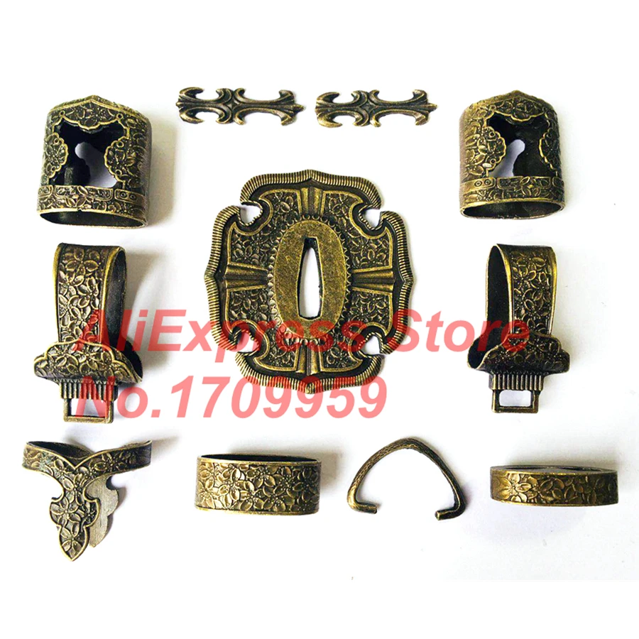 Изысканный набор фитингов Kirsite Tsuba для японского саблевого ножа Тачи Меч