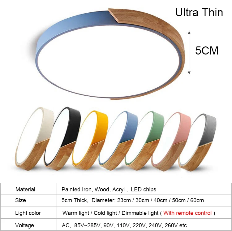 

5cm Ultra Thin Led Ceiling Lights for Living Room Lights Dimmable Modern Ceiling Lamp Nordic Bedroom Kids Room Plafonnier Led