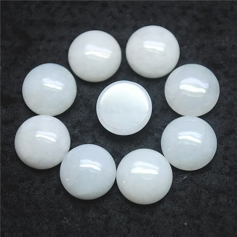 

5PCS Nature Myanmar Jade Cabochons Burmese Material Size 8MM 10MM 12MM 16MM Round Shape No Hole For Fashion DIY Jewelry Designs