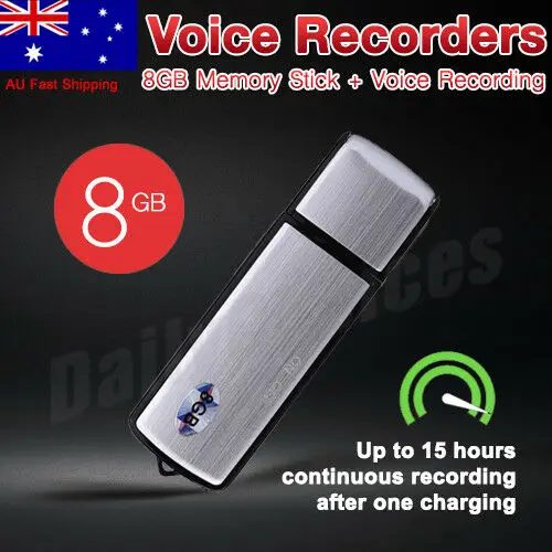 Мини USB флеш-накопитель 8 ГБ, цифровой Аудио Диктофон, 15 часов записи