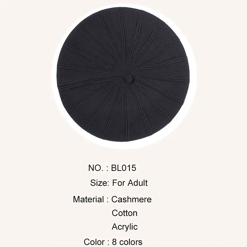 Geebro модная женская Зимняя шерстяная шапка берет для девочек девушек одноцветная