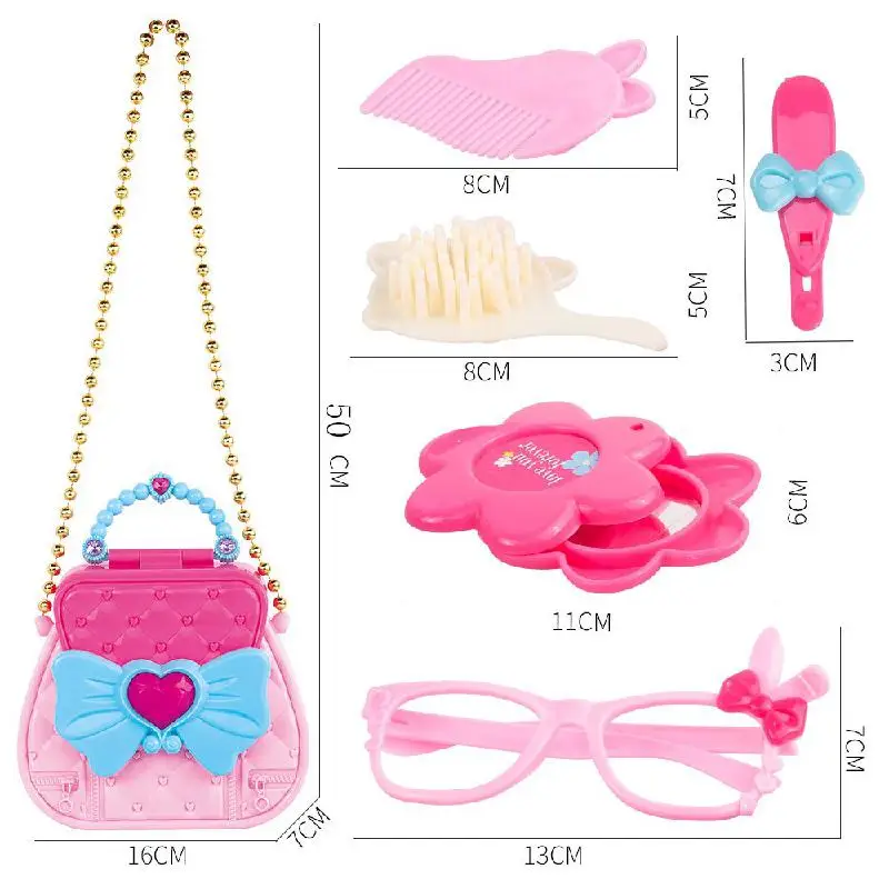 Baby Girls Make Portable Set Toys Pretend Play Cosmetic Bag Beauty Hair Salon Gifts Makeup Tools Kit Children Pretend Play Toys