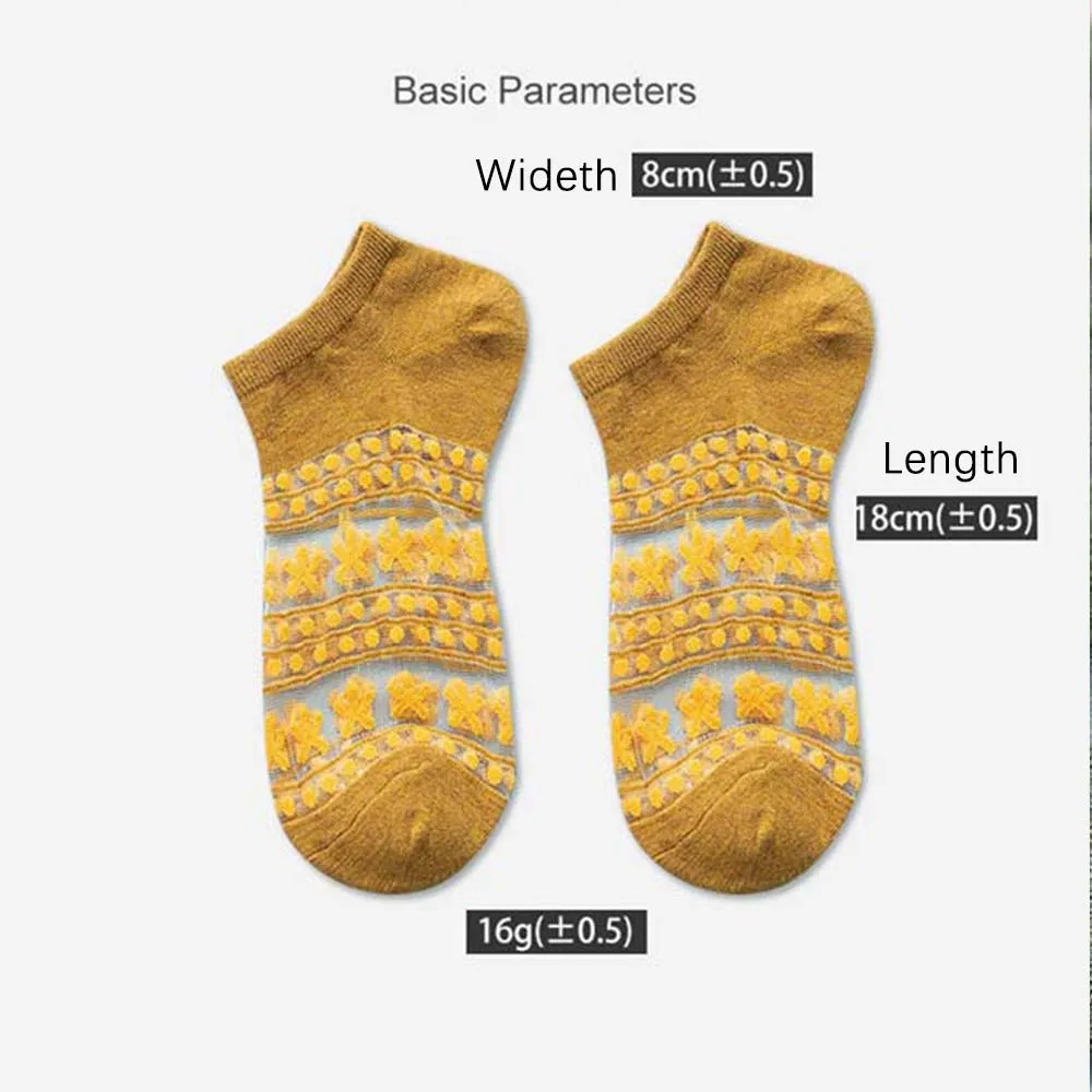 

1 Pair Fashion Summer Cool Breathable Transparent Flower Ultra-thin Beautiful Women Lace Socks Women Original Soft Women Socks