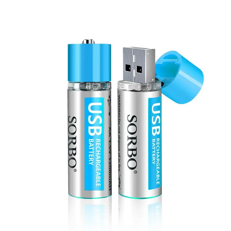 USB Перезаряжаемые литиевые батареи типа АА батарейки Li-Ion Батарея сотового