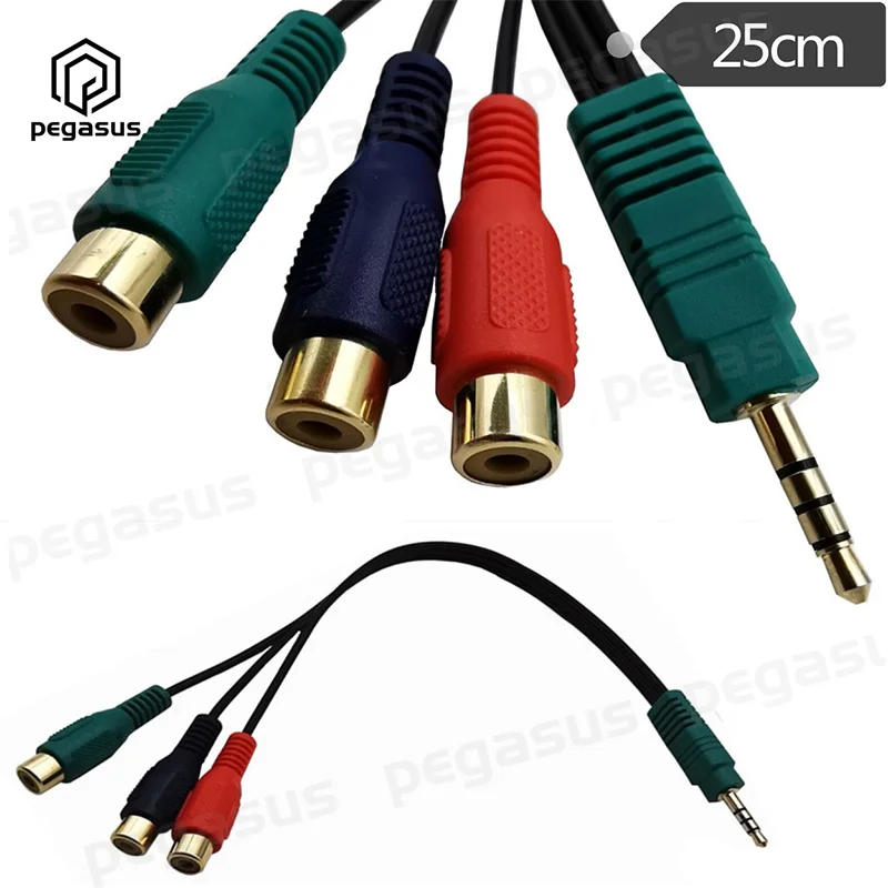 25 см позолоченный DC мм 3RCA компонентный видео RGB адаптер CBF сигнальный кабель для