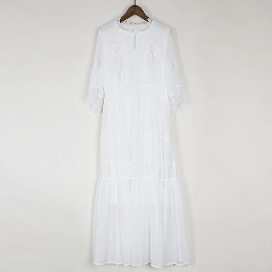 Женское длинное платье с вышивкой в стиле пэчворк винтажное лето 2019 | Женская