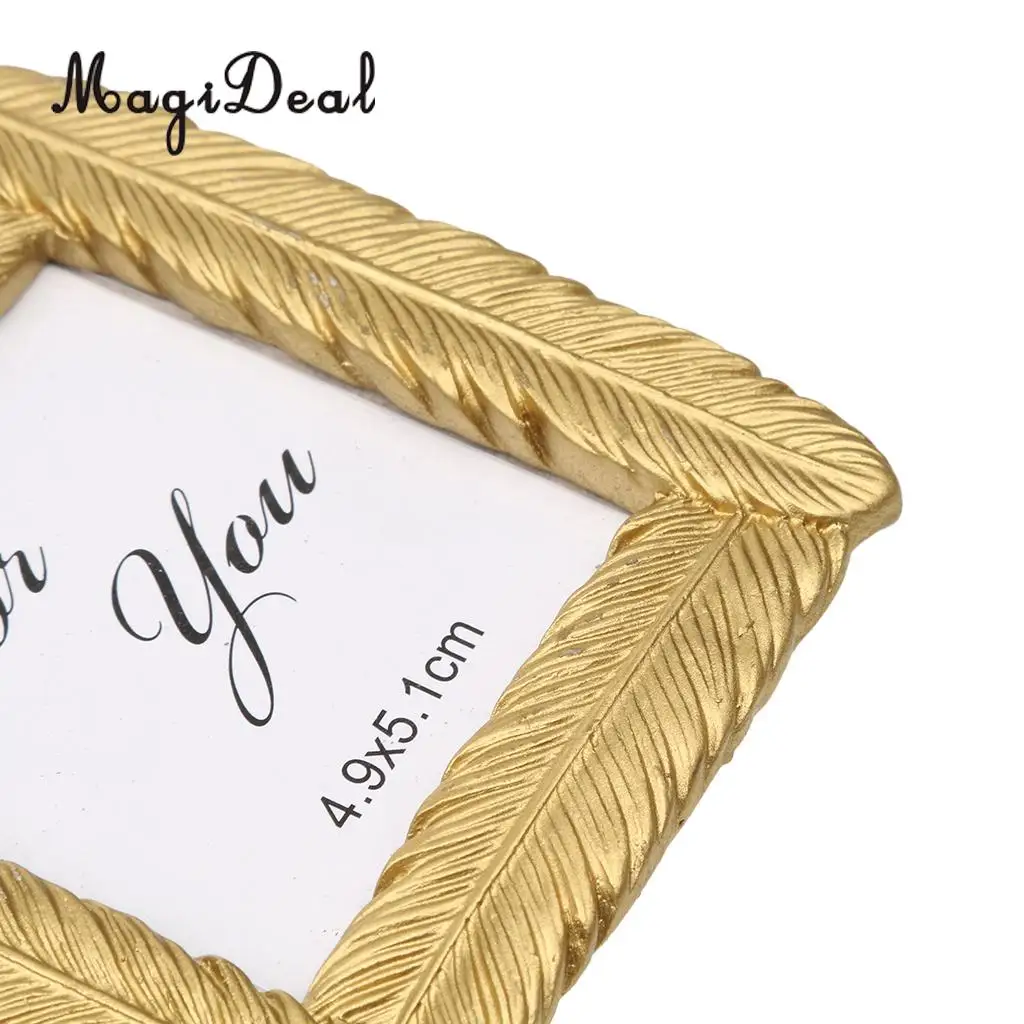 Рамки для фотографий из смолы новинка маленькая фоторамка с золотыми перьями и