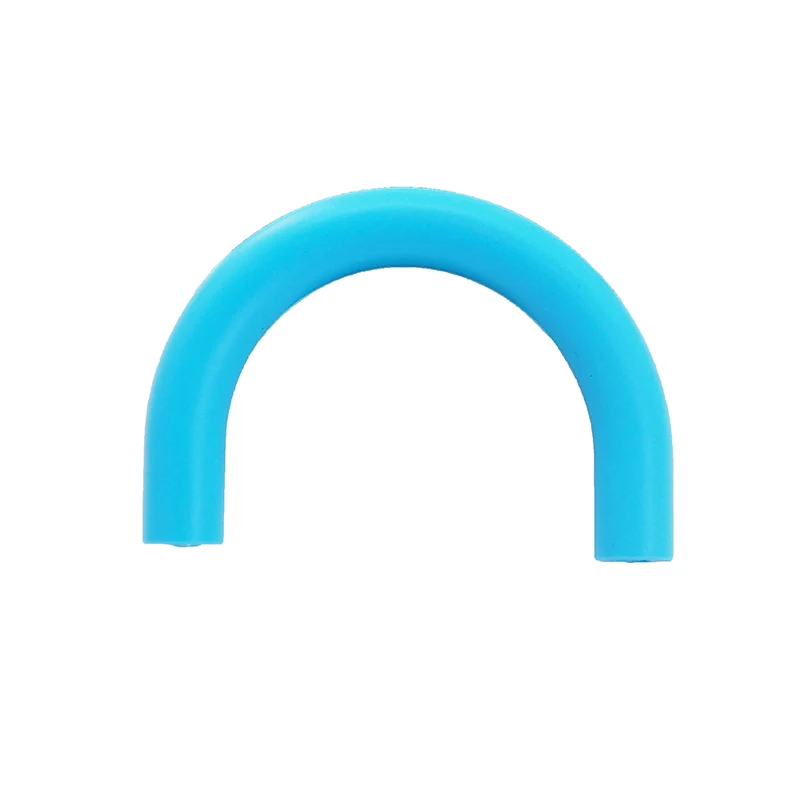 Skyblue Chengkai 5 шт. U трубка силиконовый Прорезыватель бусины Сделай Сам ручной работы детская соска пустышка Прорезыватель подвеска стрейч жевательный уход игрушечный бисер - Цвет: Skyblue