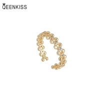 qeenkiss rg739 2022 fine jewelry wholesale fashion woman girl birthday wedding gift open resizable aaa zircon 18kt gold ring