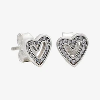 925 sterling silver pan earring silver inlaid love earrings for women wedding gift fashion jewelry
