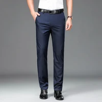 2021 summer stretch trousers mens casual long pants mens thin slim straight business formal suit mens trousers