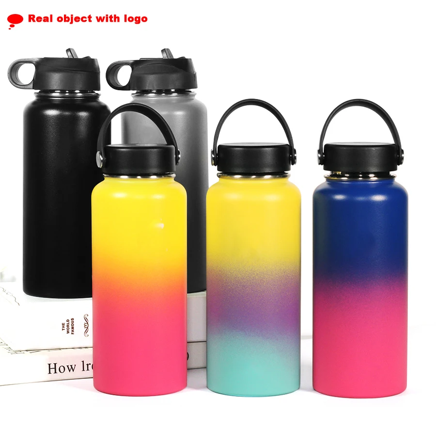 18oz 32 унций Нержавеющая сталь бутылка воды с вакуумной изоляцией из нержавеющей