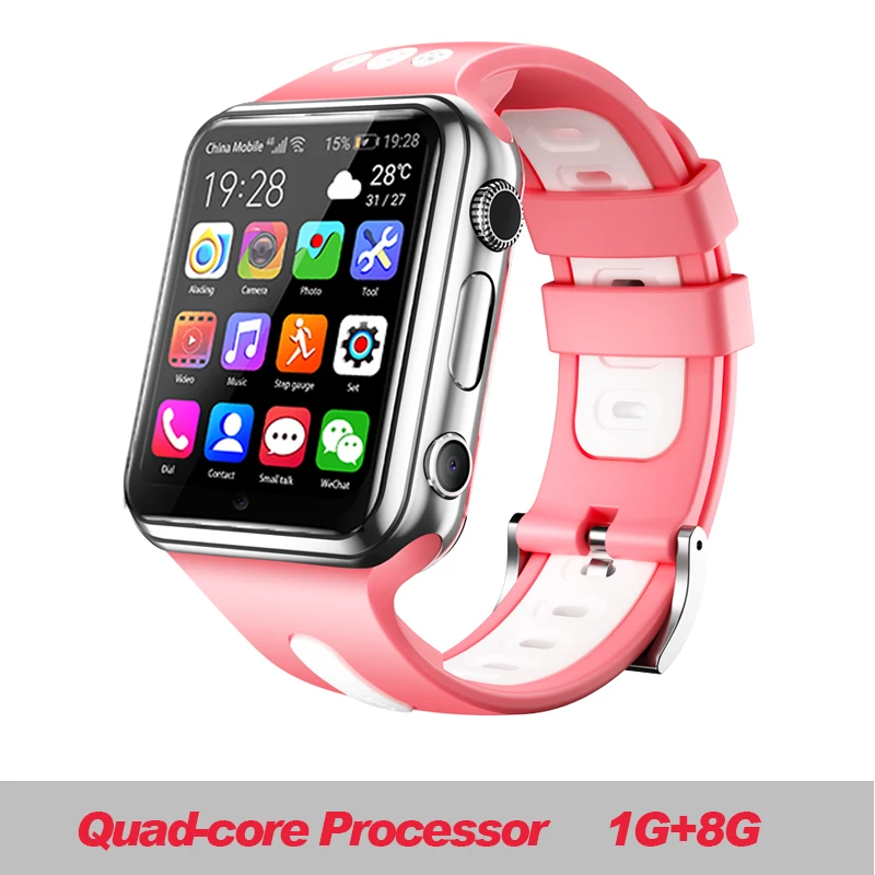 W5 8G silver pink 696, 4G, gps, Wi-Fi, для студентов/детей, Смарт-часы, телефон H1/W5, система android, приложение, установка, Bluetooth, умные часы, 4G, sim-карта - Цвет: W5 8G silver pink