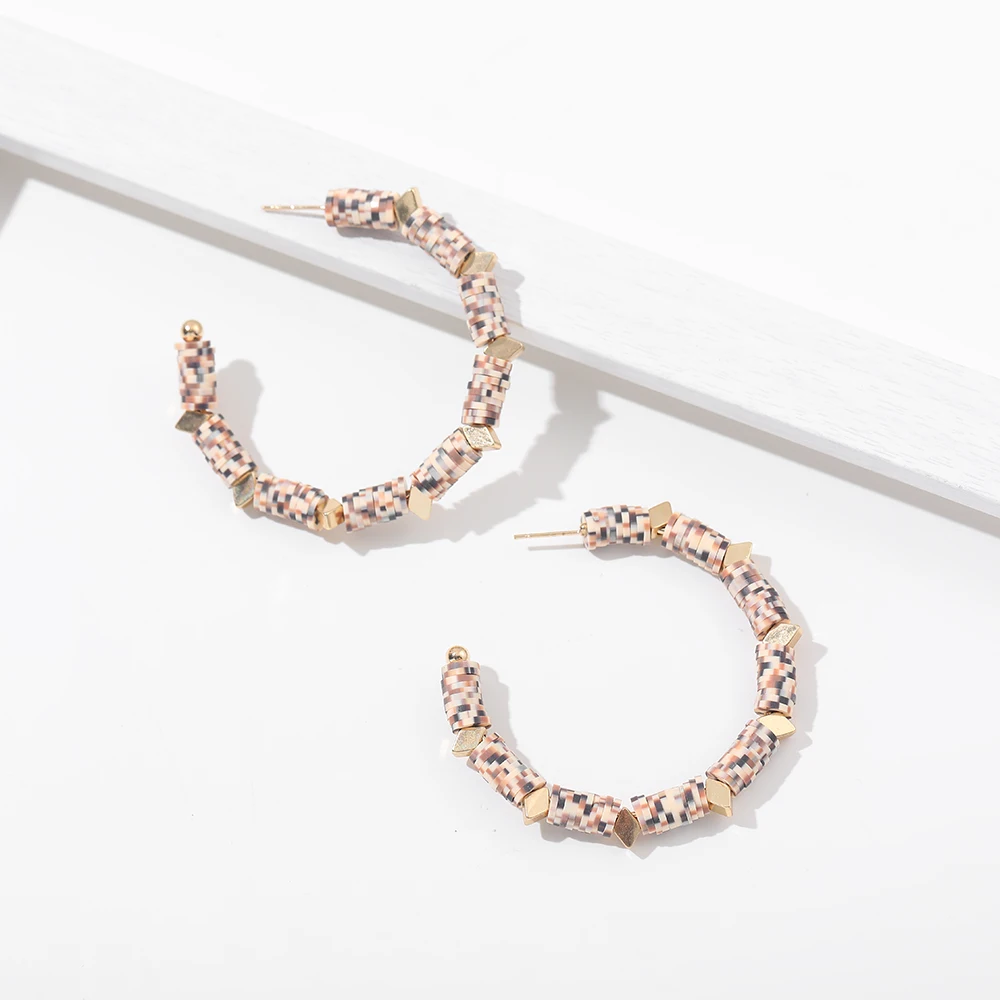 В богемном стиле цветная Полимерная глина Heishi бусинки свисающие серьги для