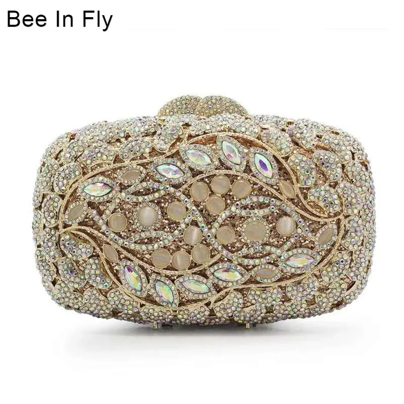 

Women's Fashion Crystal Clutch Evening Bag Women Metal Bridal Wedding Clutches Minaudiere Wedding Handbag Purse