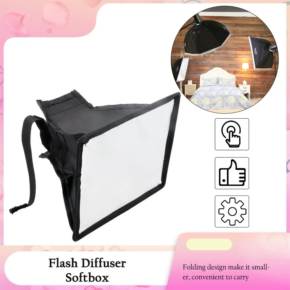 Universal Portable Flash Diffuser Softbox 15 x 17cm for Camera Speedlight Nikon Canon Sony | Электроника