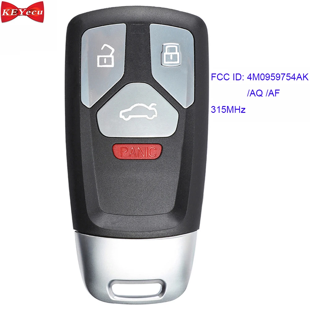 KEYECU для Audi A4 allroad A4 Quattro A5 Q7 SQ5 TT Quattro дистанционный брелок 315 МГц NBGFS14P71 4M0 959 754 AK/AQ/AF