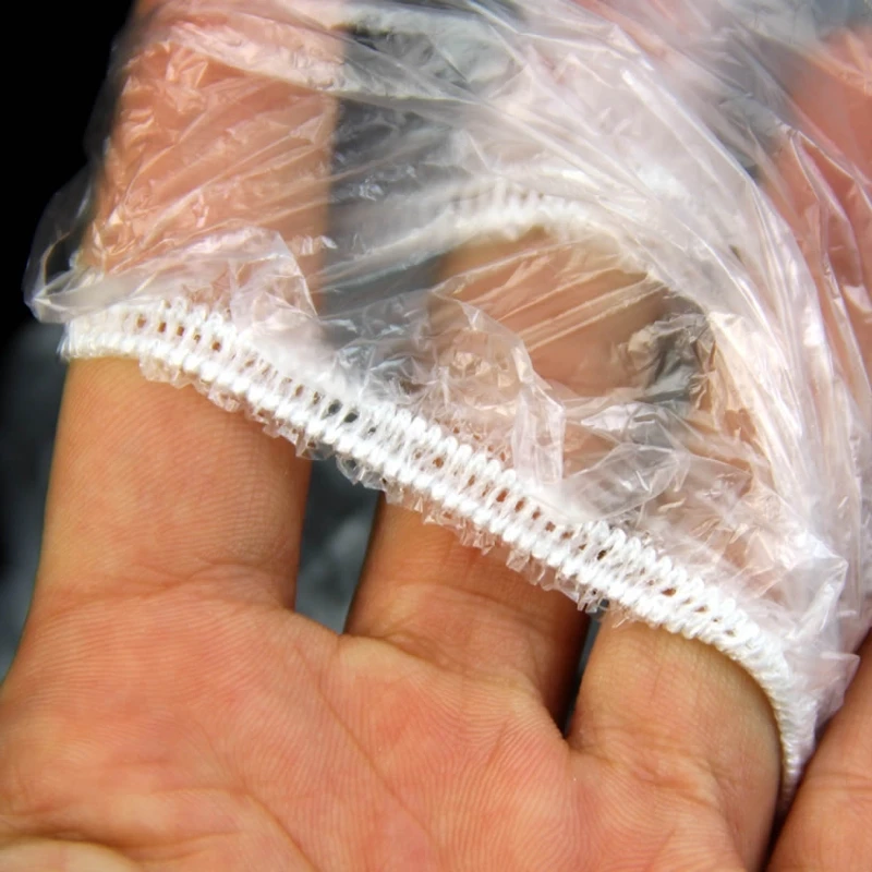 

100 x Disposable One-off Hotel Home Shower Bathing Clear Hair Elastic Hatswholesale/retail