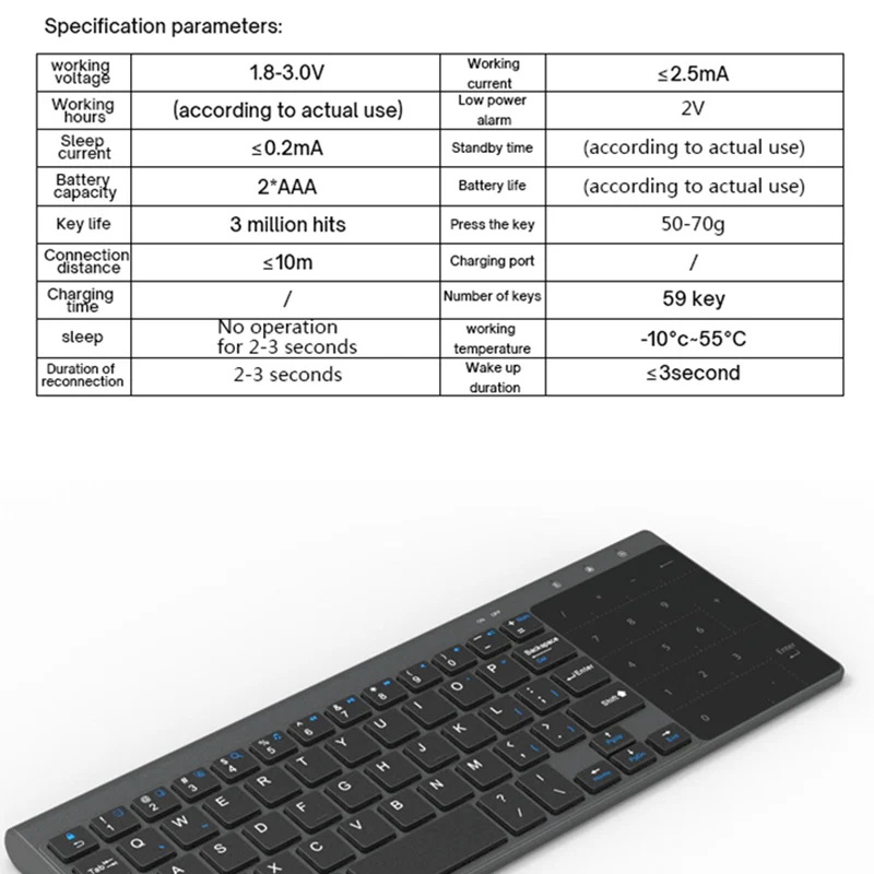 

2.4G Wireless Keyboard for Android Windows Desktop Laptop PC TV Box with Number Touchpad Mouse Thin Numeric Keypad