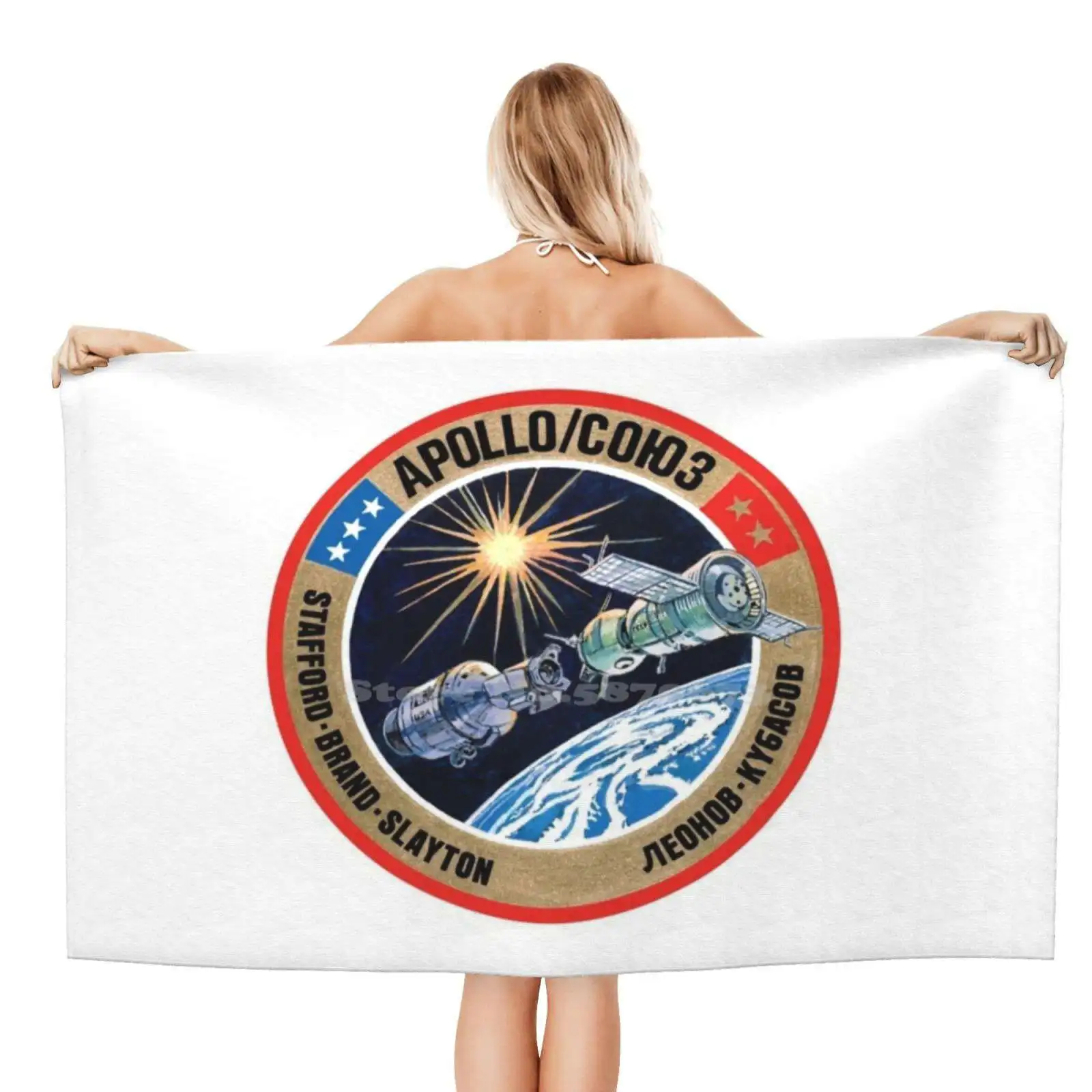 Apollo-Soyuz протестированный проект (Astp) логотип модное мягкое банное полотенце для