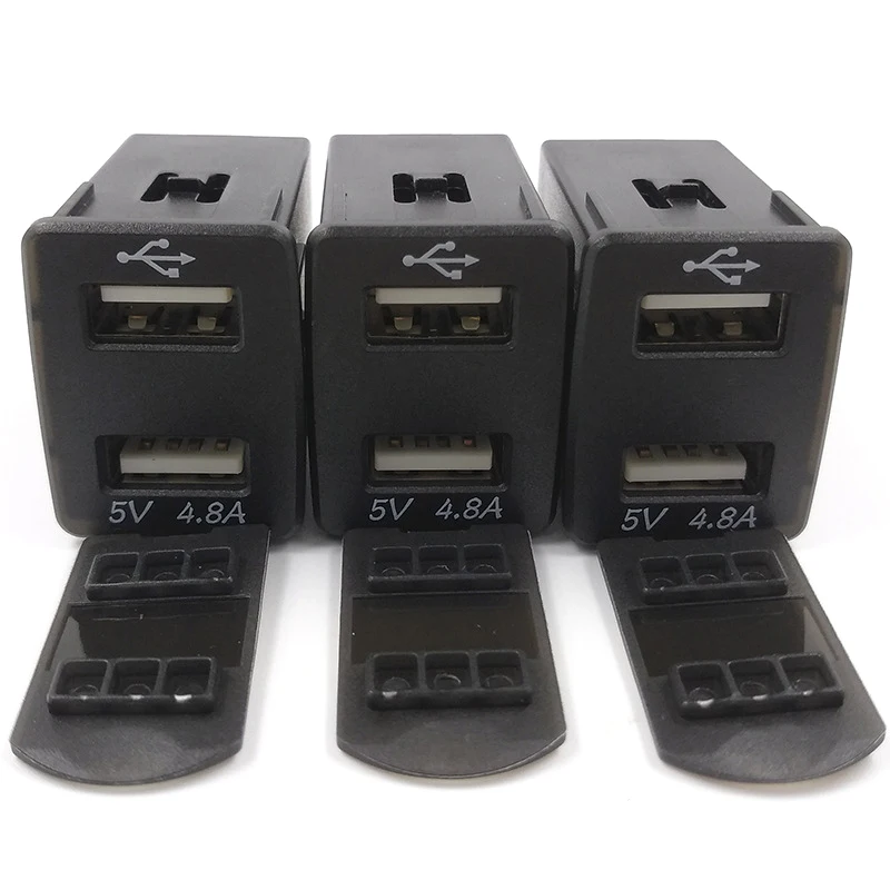 

NEW-Qc3.0 12-24V Led Dual Port Usb Interface Charger Socket Power Adapter for Toyota Corolla
