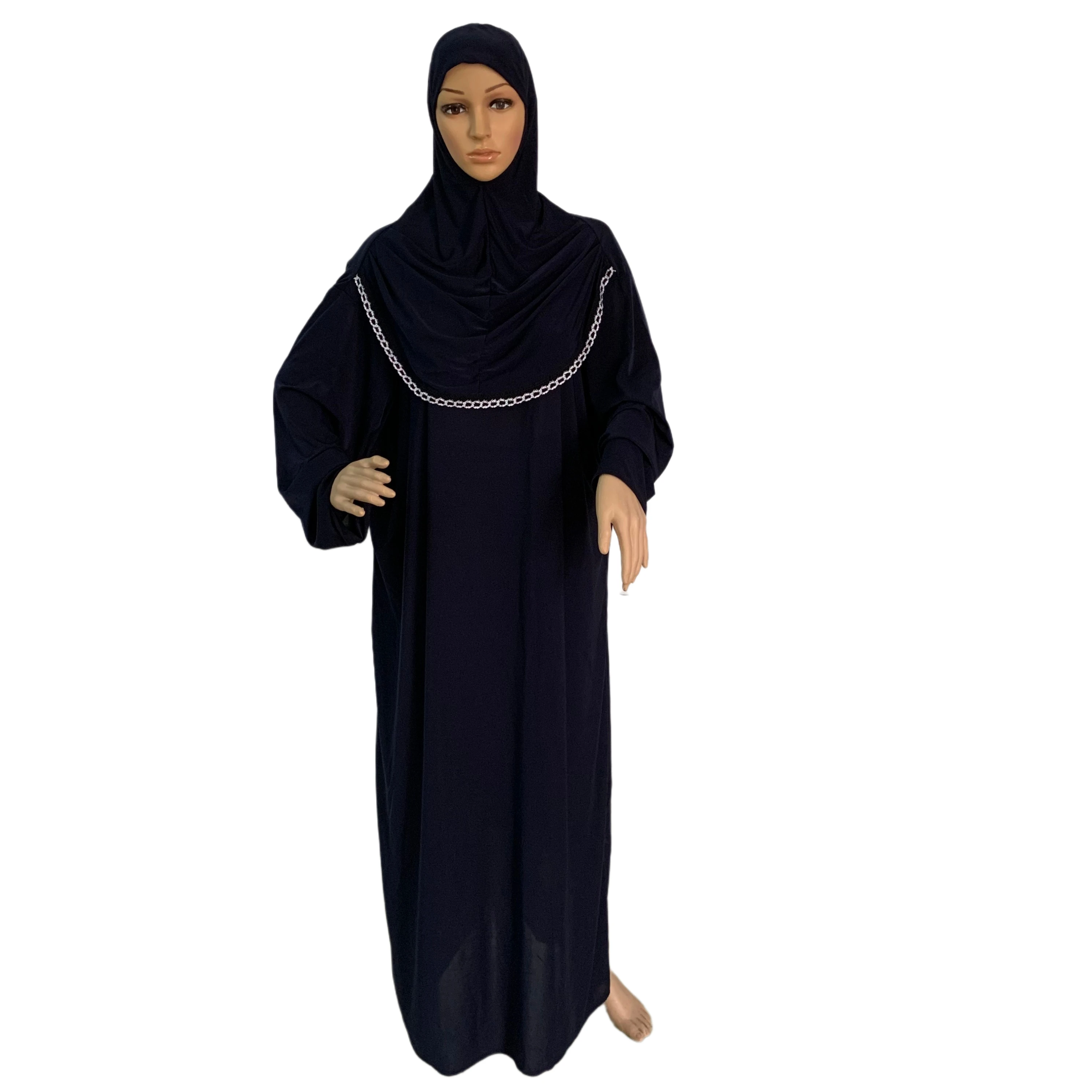 Мусульманское платье с прикрепленным хиджабом H118 pray abaya кафтан халат арабский