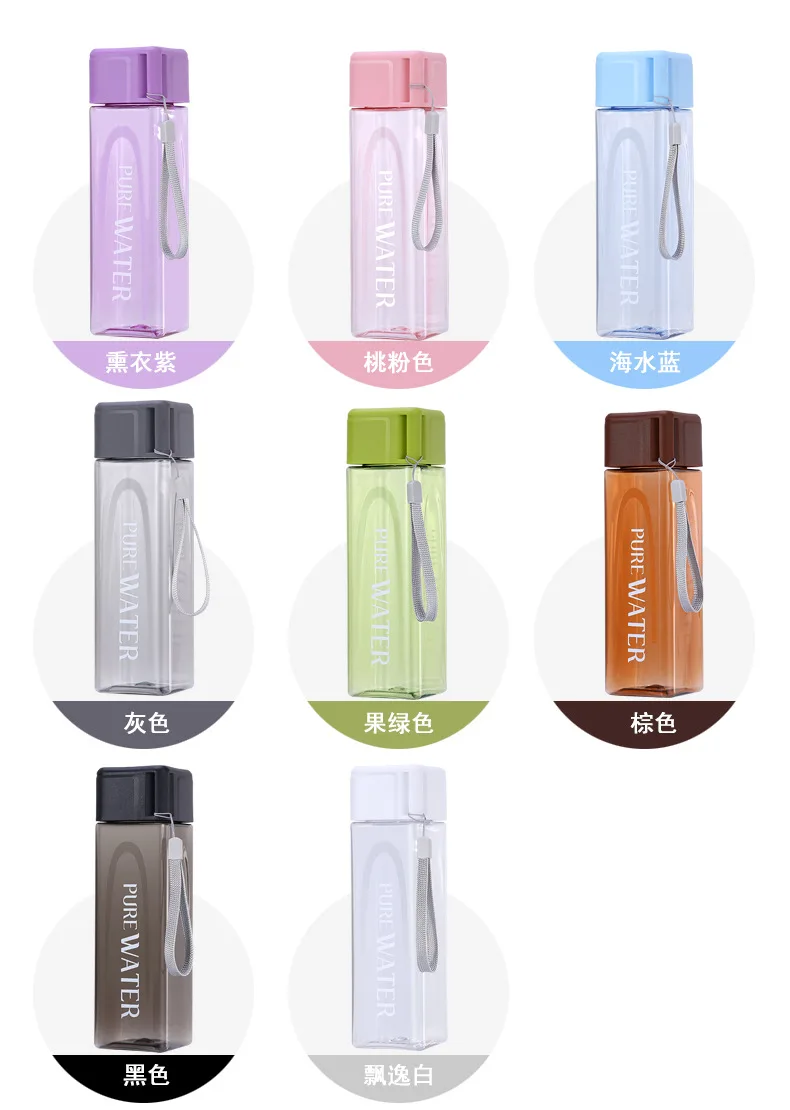 

New Plastic Bottle for Water Sports 480ml Portable Rope Kids Drink Outdoor Leak-proof Seal Climbing Water Bottles Drinkware Cup