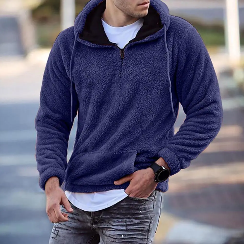 Мужской свитер пушистый с длинным рукавом приталенный силуэт Универсальный