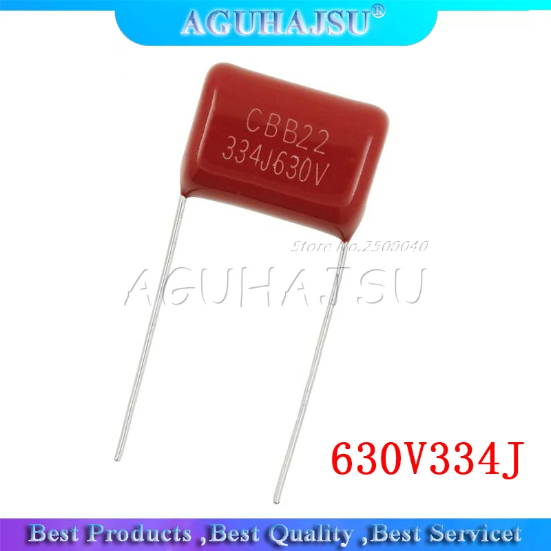 10 шт. 630V334J 0 33 мкФ шаг 15 мм 630 в 334 330NF CBB полипропиленовый пленочный конденсатор -