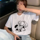 Уличная женская обувь Harajuku футболка Япония Kawaii принт футболка белая футболка со Размеры d аниме хипстерская футболка размера плюс Размеры XXXL велосипедная куртка женская